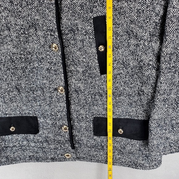 Talbots Boucle Herringbone Jacket Woven Italy Size 2X Career Mob Wife Wool Blend - Picture 8 of 8